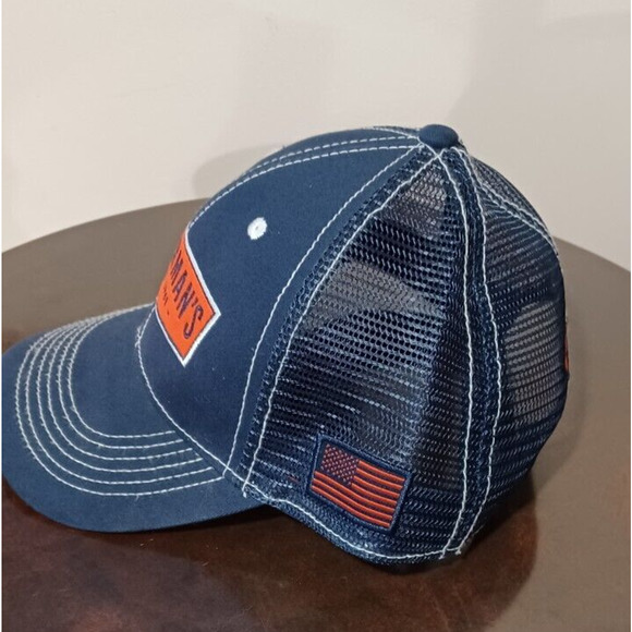 Masterman's USA Snap Back Hat Mesh Back Baseball Cap Fishing Blue Orange - Picture 3 of 5